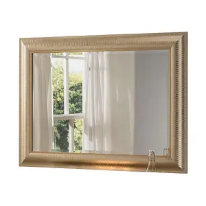 Yearn Textured Champagne Framed Wall Mirror 92.5x67cm