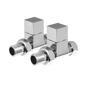 Angled Chrome Square Manual Radiator Valves