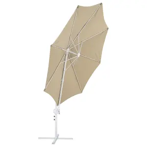 Cantilever Garden Parasol 2.95 m Taupe and White SAVONA II