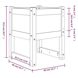 Berkfield Planters 2 pcs Grey 40x40x52.5 cm Solid Wood Pine