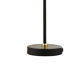 First Choice Lighting Matt Black and Smoked Glass Table Light