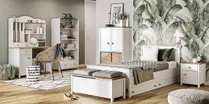 Chic and Charming Childrens Desk with Mirrored Hutch - Multifunctional Desk and Dressing Table (H)1570mm (W)1100mm x (D)520mm