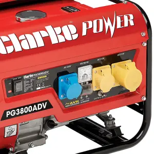 Clarke PG3800ADV EURO5 3kVA Open Frame Dual Voltage (230/110V) Petrol Generator