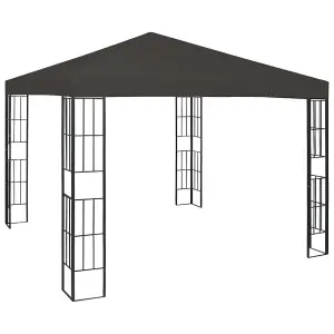 Berkfield Gazebo with LED String Lights 3x3 m Anthracite