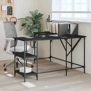 Berkfield Desk Black 139x139x75 cm Engineered Wood