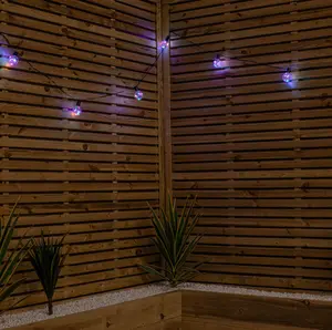 Set of 10 Indoor Outdoor Connectable Firefly Festoon Lights with Multi Coloured LEDs