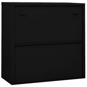 Berkfield Office Cabinet with Sliding Door Black 90x40x90 cm Steel