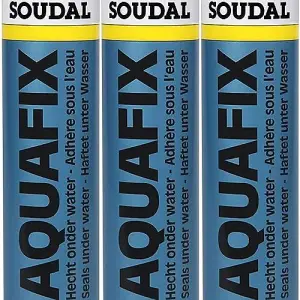 Soudal Aquafix All Weather Sealant, Clear, Seals Underwater300ml 3323 (104789) (Pack of 3)