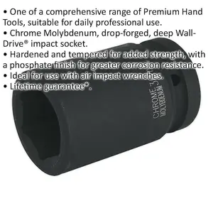 36mm Forged Deep Impact Socket - Durable Chromoly Wrench for Heavy-Duty Use