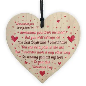 Handmade Valentine's Day Gift For Your Boyfriend Wood Heart Gift For Him Thank You Keepsake