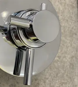 Modern Round Dual Shower Valve Thermostatic Concentric Concealed Exposed Chrome