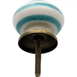 Nicola Spring - Round Ceramic Cabinet Knob - Stripe