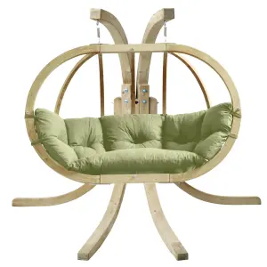 Globo Royal Double Seater Hanging Chair Set - Oliva