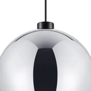 GoodHome Pocyon Chrome effect Pendant Light shade (D)28cm