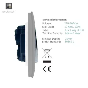 Trendiswitch Light Grey 3 Gang 2 Way 10 Amp Switch