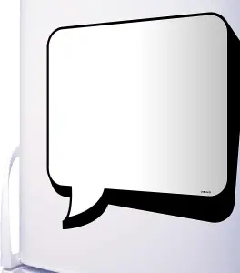 Speech Bubble Fridge Reminder Board Magnetic With Pen Office Notice Blank Dry Wipe Signage Sheet