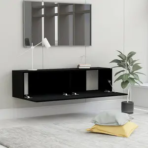 vidaXL TV Cabinet Black 120x30x30 cm Engineered Wood