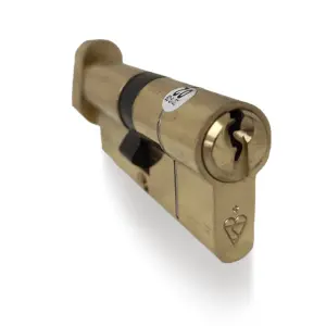 UAP+ Euro Cylinder Lock - 1 Star Kitemarked Thumb Turn Euro Lock Cylinder - Suitable for All Door Types - 80mm - 40/40 - Brass