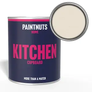 PaintNuts Solid Wood Laminated Kitchen Units Cupboard Cabinet Door Satin Paint - Cream - 500ml (RAL9001)