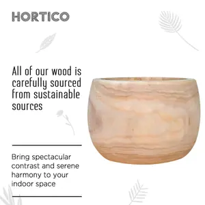 HORTICO™ Indoor Plant Pot, (Dia) 30cm ECO Round Wooden Planter for House Plants with Waterproof Liner D30 H23 cm, 8L