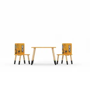 JCB Table & Chairs with wooden legs black tips