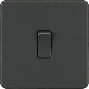 Knightsbridge Screwless Single Switch 1 Gang 20A 2 Pole Anthracite - SF8341AT