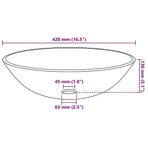 Basin Tempered Glass 42 cm Frosted