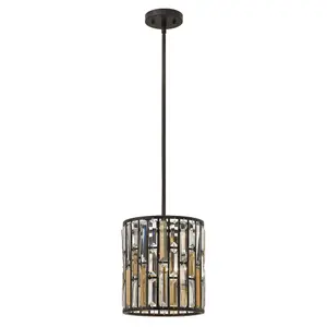 Elstead Gemma 1 Light Ceiling Mini Pendant Vintage Bronze, E27