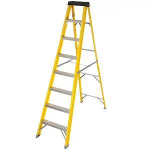 Excel Electricians Fibreglass Step Ladder 7 Tread 2.1m Heavy Duty