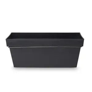 Verve Nurgul Dark grey Plastic Rectangular Trough (H)23.6cm (W)58.7cm