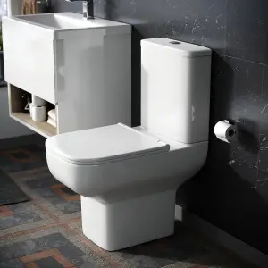 Nes Home Close Coupled Toilet Pan, Cistern & Soft Close Seat