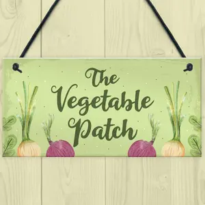 Red Ocean The Vegetable Patch Hanging Sign Garden Sign Summer House Plaque Shed Sign Garden Lover Gifts