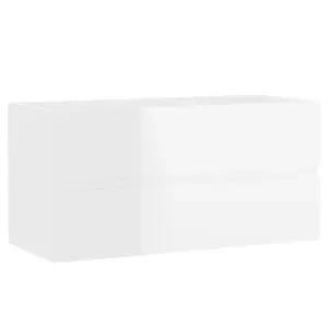 Berkfield Sink Cabinet with Built-in Basin High Gloss White Engineered Wood