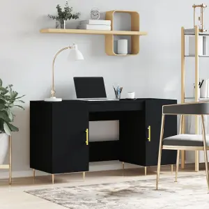 Berkfield Desk Black 140x50x75 cm Engineered Wood