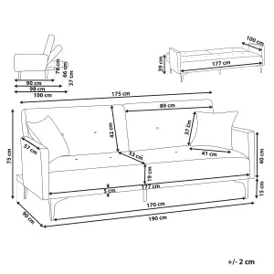 Beliani Retro Sofa Bed LUCAN Dark Red