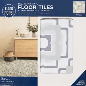 Floor Pops Posey Self Adhesive Vinyl Floor Tiles Pack of 10 (0.93sqm)