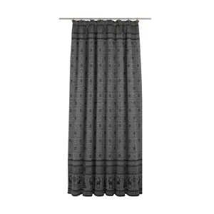 Larissa Synthetic Room Pencil Pleat Curtain, single Panel, opaque Grey / 135 W x 145 D cm