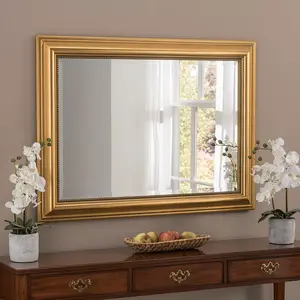 Magdalene Flat Wall Mirror Gold / 47cm H x 131cm W