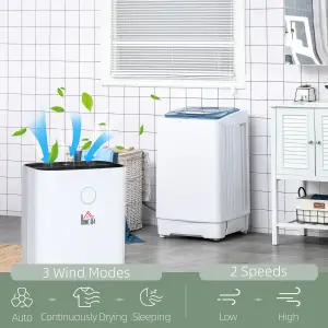 HOMCOM 20L/Day Portable Quiet Dehumidifier for Home, Electric Air De-Humidifier