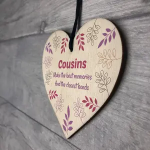 Red Ocean COUSIN PLAQUE Gift For Cousin Birthday Christmas Wood Heart Best Friend Gift For Him Her Family Plaque Keepsake