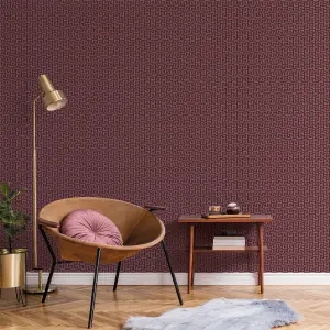 Galerie Luxe Purple Gold Greek Key Smooth Wallpaper