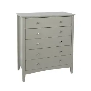 Como Light Grey 5 drawer chest of drawers