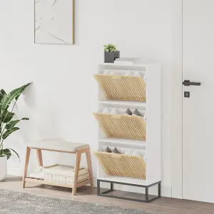 Berkfield Shoe Cabinet White 52x25x120 cm Engineered Wood