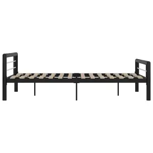 Berkfield Bed Frame Black and White Metal 120x200 cm