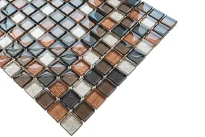 Glass mosaic on mesh for bathroom or kitchen 300mm x 300mm - Old school