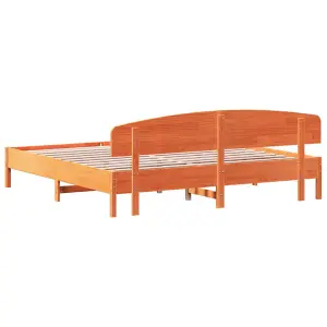 Berkfield Bed Frame without Mattress Wax Brown 200x200 cm Solid Wood Pine