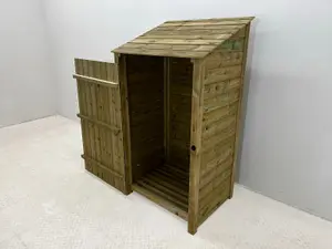 Wooden Premium Tongue & Groove Log Store (W-99cm, H-180cm, D-88cm) With door