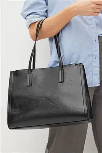 Womens Next Black Formal Open Tote Bag - Black