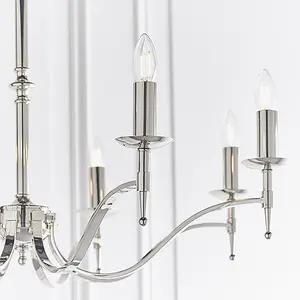 Luminosa Stanford 8 Light Chandelier Polished Nickel Plate Finish, E14