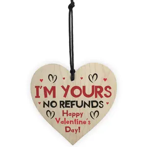 Funny Humour Gift For Valentines Day Wood Heart Joke Gift For Him Her Keepsake